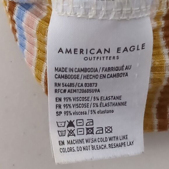 American Eagle Striped V Neck Blouse - Picture 6 of 6